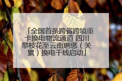 全国首条跨省跨境重卡换电物流通道 四川攀枝花至云南磨憨（关累）换电干线启动