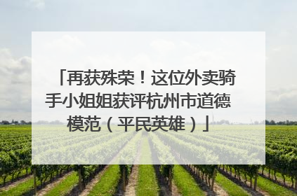 再获殊荣！这位外卖骑手小姐姐获评杭州市道德模范（平民英雄）