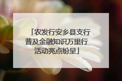 农发行安乡县支行普及金融知识万里行活动亮点纷呈