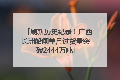 刷新历史纪录！广西长洲船闸单月过货量突破2444万吨