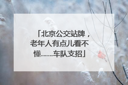 北京公交站牌，老年人有点儿看不懂……车队支招