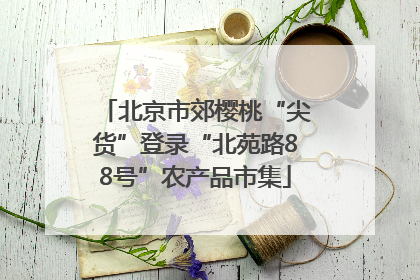 北京市郊樱桃“尖货”登录“北苑路88号”农产品市集