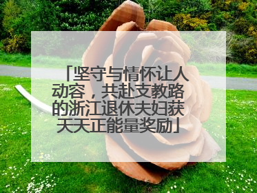 坚守与情怀让人动容，共赴支教路的浙江退休夫妇获天天正能量奖励