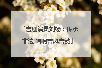 吉剧演员刘杨：传承非遗 唱响吉风吉韵
