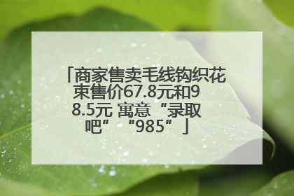 商家售卖毛线钩织花束售价67.8元和98.5元 寓意“录取吧”“985”