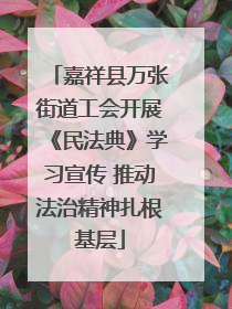 嘉祥县万张街道工会开展《民法典》学习宣传 推动法治精神扎根基层
