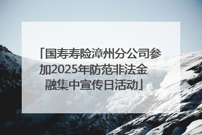 国寿寿险漳州分公司参加2025年防范非法金融集中宣传日活动