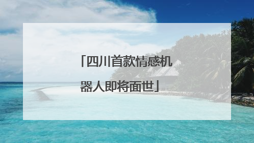 四川首款情感机器人即将面世