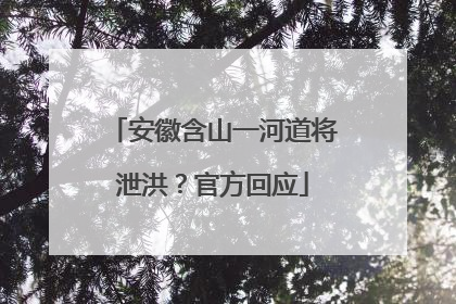 安徽含山一河道将泄洪？官方回应