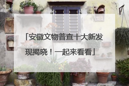 安徽文物普查十大新发现揭晓！一起来看看