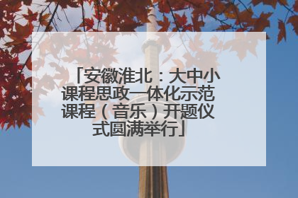 安徽淮北：大中小课程思政一体化示范课程（音乐）开题仪式圆满举行