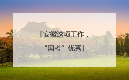 安徽这项工作，“国考”优秀