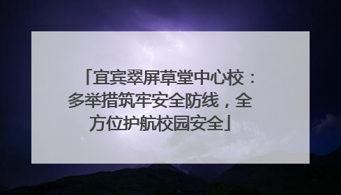 宜宾翠屏草堂中心校：多举措筑牢安全防线，全方位护航校园安全