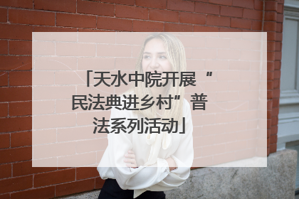 天水中院开展“民法典进乡村”普法系列活动