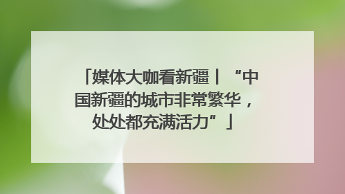 媒体大咖看新疆丨“中国新疆的城市非常繁华，处处都充满活力”