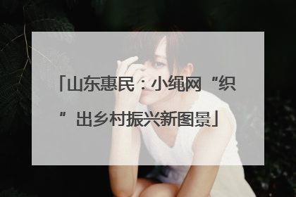 山东惠民：小绳网“织”出乡村振兴新图景
