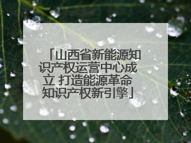 山西省新能源知识产权运营中心成立 打造能源革命知识产权新引擎