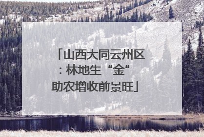山西大同云州区：林地生“金” 助农增收前景旺