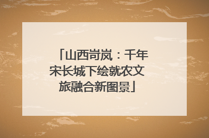 山西岢岚：千年宋长城下绘就农文旅融合新图景