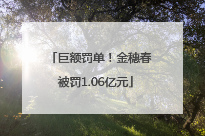 巨额罚单！金穗春被罚1.06亿元