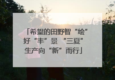 希望的田野智“绘”好“丰”景 “三夏”生产向“新”而行