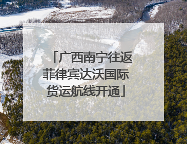 广西南宁往返菲律宾达沃国际货运航线开通