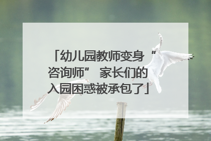幼儿园教师变身“咨询师” 家长们的入园困惑被承包了