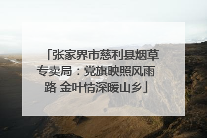 张家界市慈利县烟草专卖局：党旗映照风雨路 金叶情深暖山乡