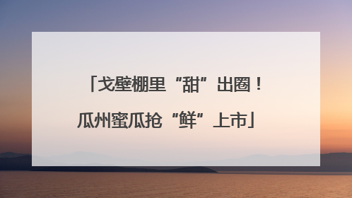 戈壁棚里“甜”出圈！瓜州蜜瓜抢“鲜”上市