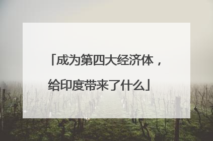 成为第四大经济体，给印度带来了什么