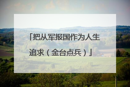 把从军报国作为人生追求（金台点兵）