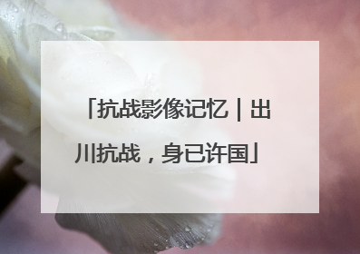 抗战影像记忆｜出川抗战，身已许国