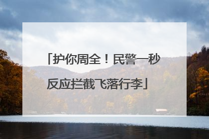 护你周全！民警一秒反应拦截飞落行李