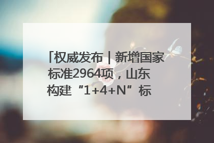 权威发布｜新增国家标准2964项，山东构建“1+4+N”标准化创新发展新格局