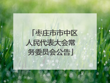枣庄市市中区人民代表大会常务委员会公告