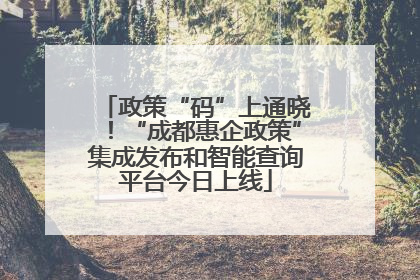政策“码”上通晓！“成都惠企政策”集成发布和智能查询平台今日上线