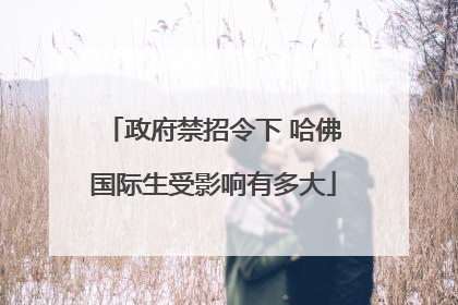 政府禁招令下 哈佛国际生受影响有多大
