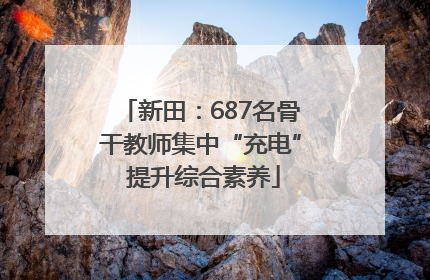 新田：687名骨干教师集中“充电” 提升综合素养
