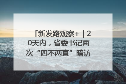 新发路观察+｜20天内，省委书记两次“四不两直”暗访，有何深意？