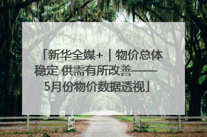 新华全媒+｜物价总体稳定 供需有所改善——5月份物价数据透视