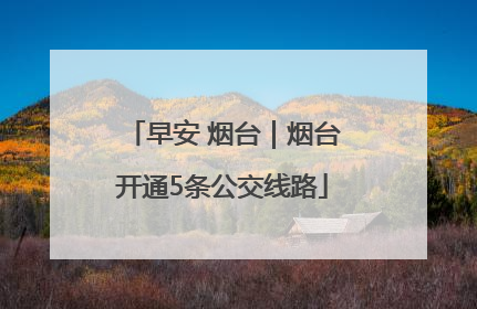 早安 烟台｜烟台开通5条公交线路