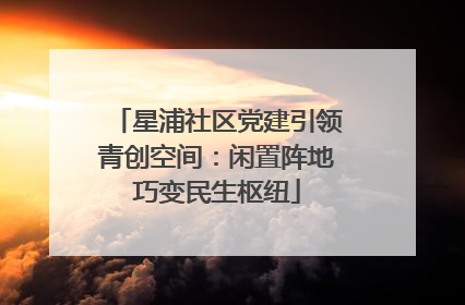 星浦社区党建引领青创空间：闲置阵地巧变民生枢纽