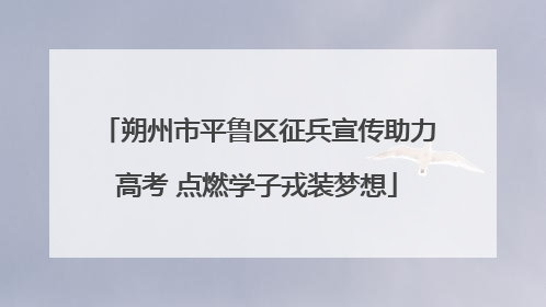 朔州市平鲁区征兵宣传助力高考 点燃学子戎装梦想