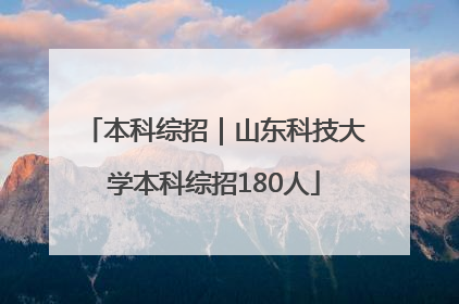 本科综招｜山东科技大学本科综招180人
