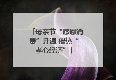 母亲节“感恩消费”升温 催热“孝心经济”