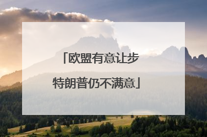 欧盟有意让步 特朗普仍不满意