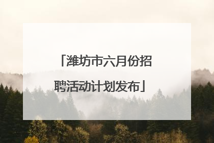 潍坊市六月份招聘活动计划发布