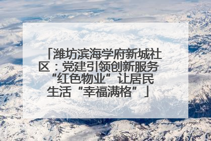 潍坊滨海学府新城社区：党建引领创新服务 “红色物业”让居民生活“幸福满格”
