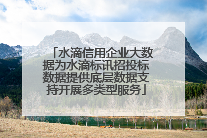 水滴信用企业大数据为水滴标讯招投标数据提供底层数据支持开展多类型服务