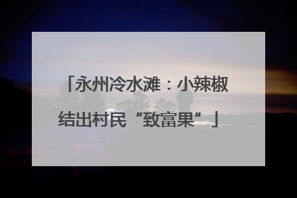 永州冷水滩：小辣椒结出村民“致富果”